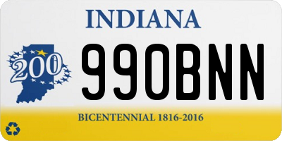 IN license plate 990BNN