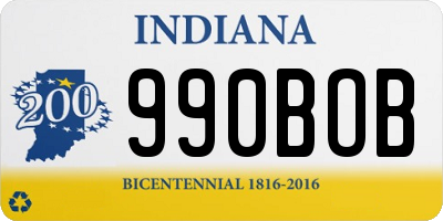 IN license plate 990BOB