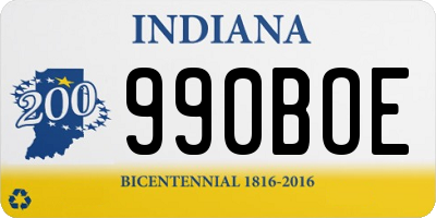 IN license plate 990BOE