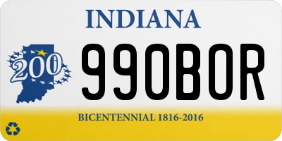 IN license plate 990BOR