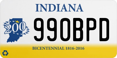 IN license plate 990BPD