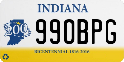 IN license plate 990BPG