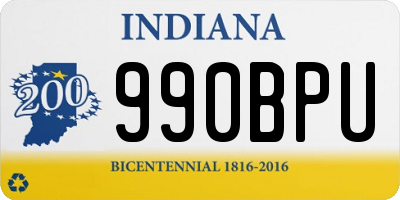 IN license plate 990BPU