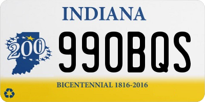 IN license plate 990BQS