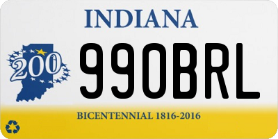 IN license plate 990BRL