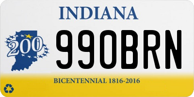 IN license plate 990BRN