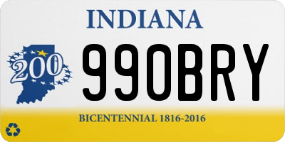 IN license plate 990BRY