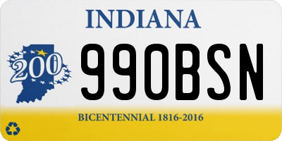 IN license plate 990BSN