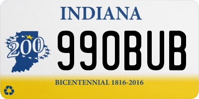 IN license plate 990BUB