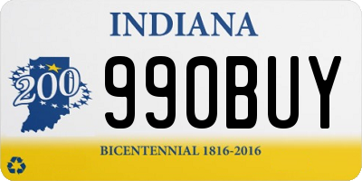 IN license plate 990BUY