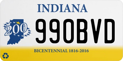 IN license plate 990BVD