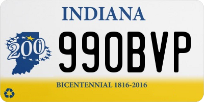 IN license plate 990BVP