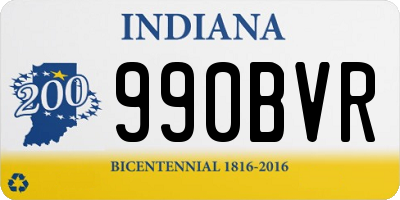 IN license plate 990BVR