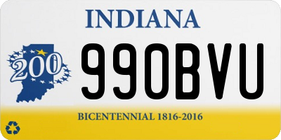 IN license plate 990BVU