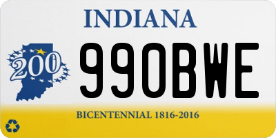 IN license plate 990BWE