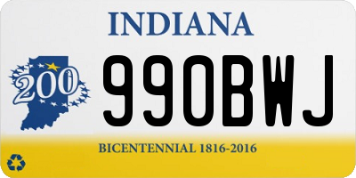 IN license plate 990BWJ