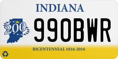 IN license plate 990BWR