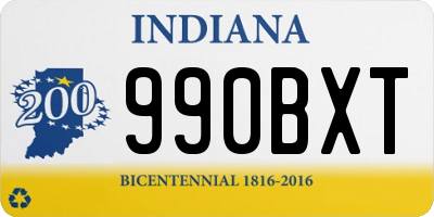 IN license plate 990BXT