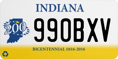 IN license plate 990BXV