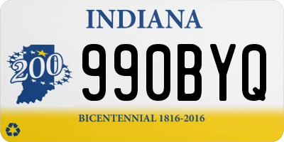 IN license plate 990BYQ