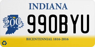 IN license plate 990BYU