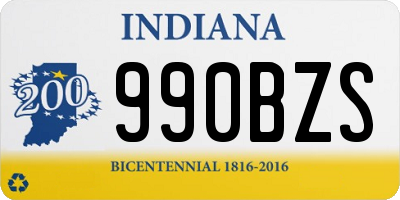 IN license plate 990BZS