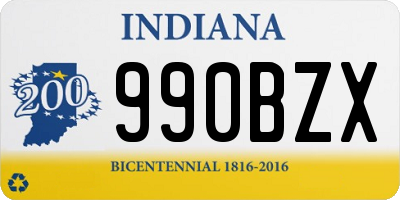 IN license plate 990BZX