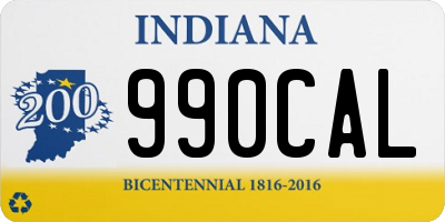 IN license plate 990CAL