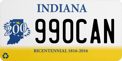 IN license plate 990CAN