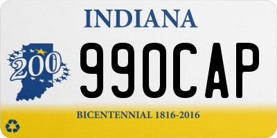 IN license plate 990CAP