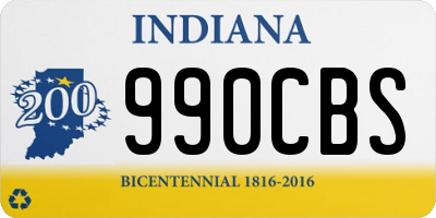 IN license plate 990CBS