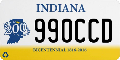 IN license plate 990CCD