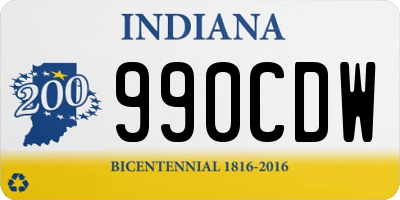 IN license plate 990CDW