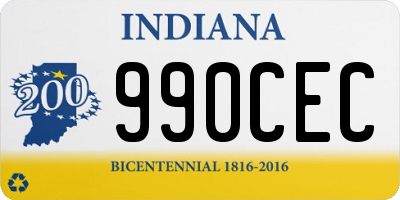 IN license plate 990CEC