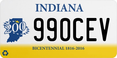 IN license plate 990CEV