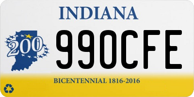 IN license plate 990CFE