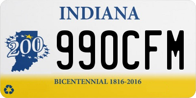 IN license plate 990CFM