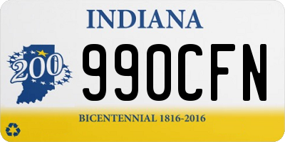 IN license plate 990CFN