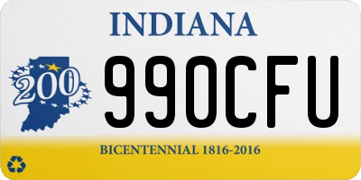 IN license plate 990CFU