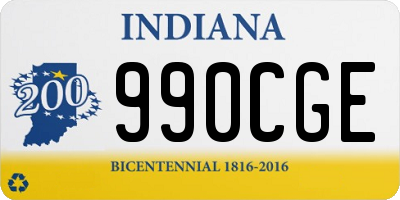 IN license plate 990CGE