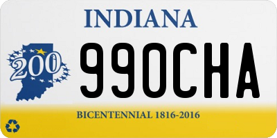 IN license plate 990CHA