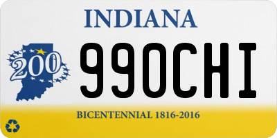 IN license plate 990CHI