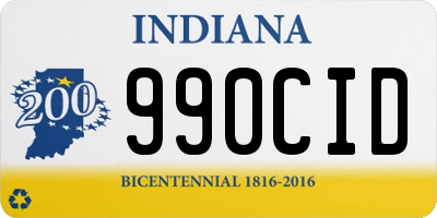 IN license plate 990CID