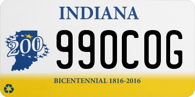 IN license plate 990COG