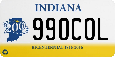 IN license plate 990COL