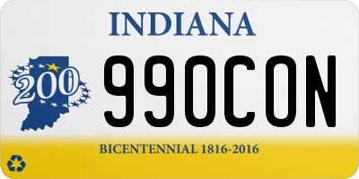 IN license plate 990CON