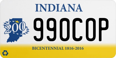 IN license plate 990COP