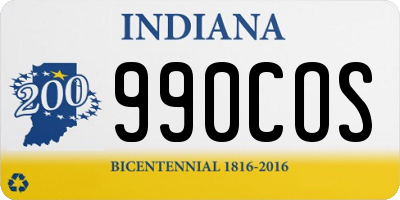 IN license plate 990COS