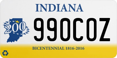 IN license plate 990COZ