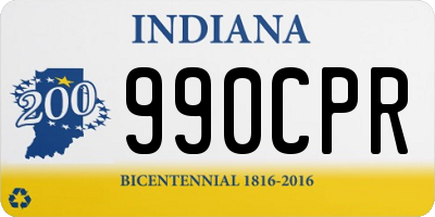 IN license plate 990CPR